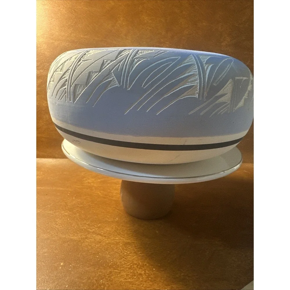 Glazed Purple and White  Pottery 8 inch Bowl by NHII USA   74